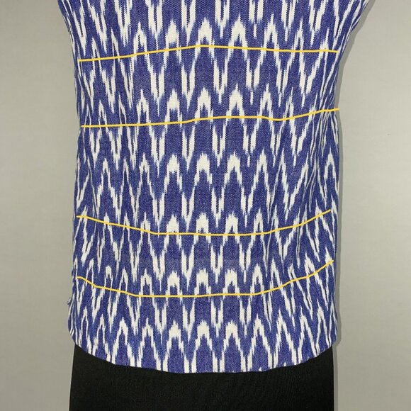 J. Crew Notched Shell Tank Top In Zig Zag Ikat Womens 00 Boho Coastal Grandma - Picture 10 of 16